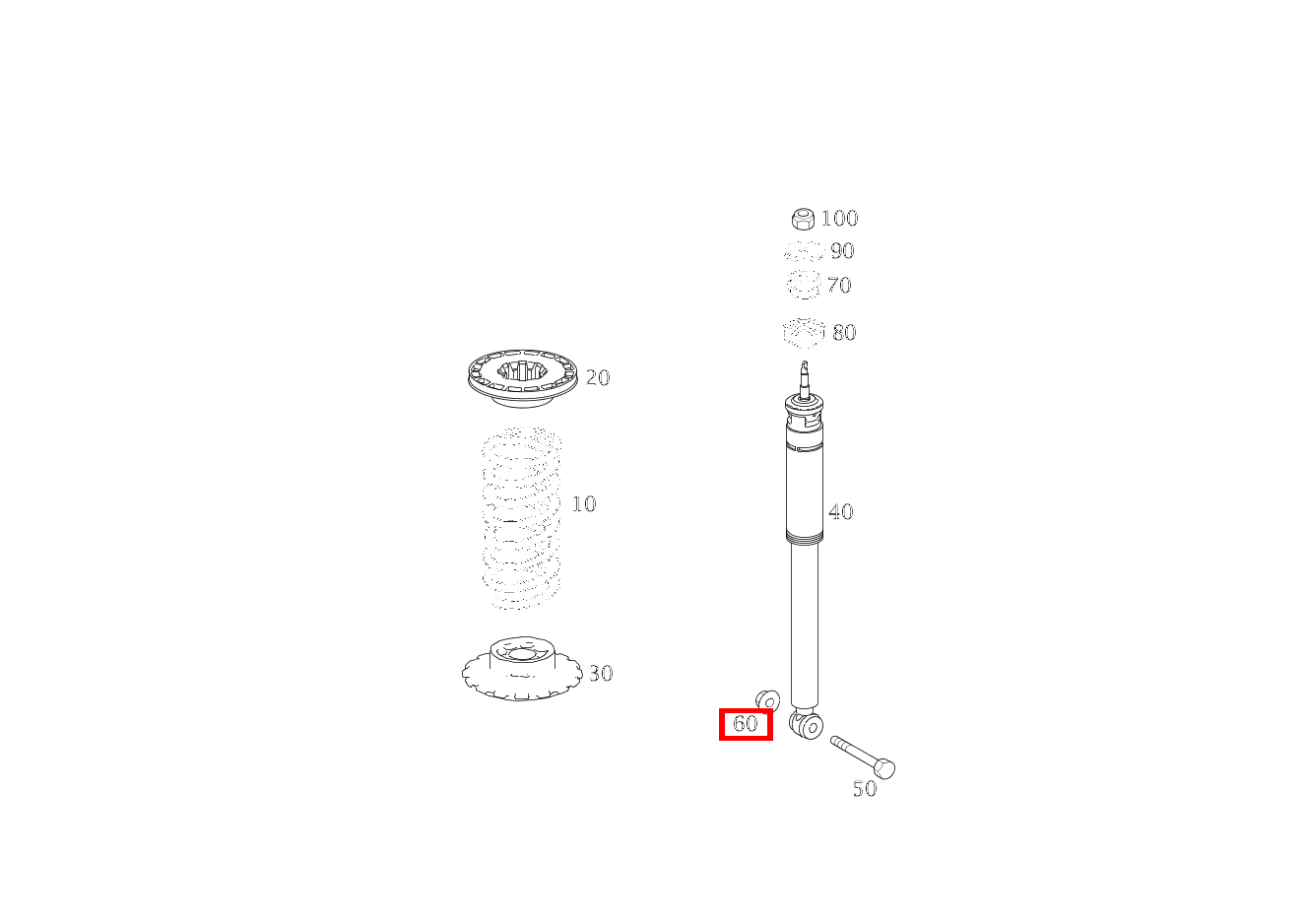 Mutter BEFESTIGUNG STOSSDAEMPFER UNTEN; M10 A 200 TURBO COUPE 169 Mutter BEFESTIGUNG STOSSDAEMPFER UNTEN; M10 A 200 TURBO COUPE 169