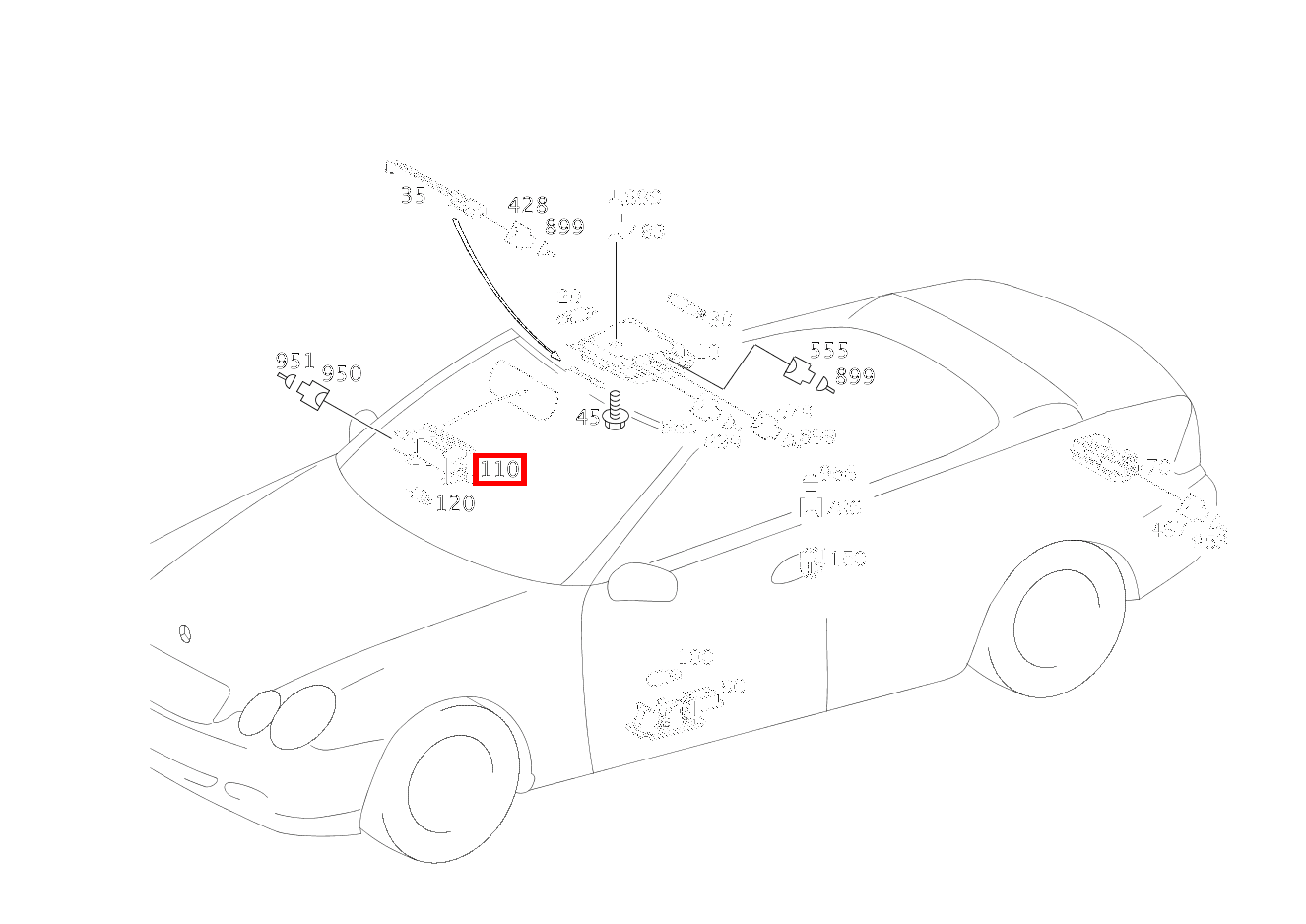 Innenleuchte UNTER SONNENBLENDE CLK 63 AMG Cabriolet 209 Innenleuchte UNTER SONNENBLENDE CLK 63 AMG Cabriolet 209
