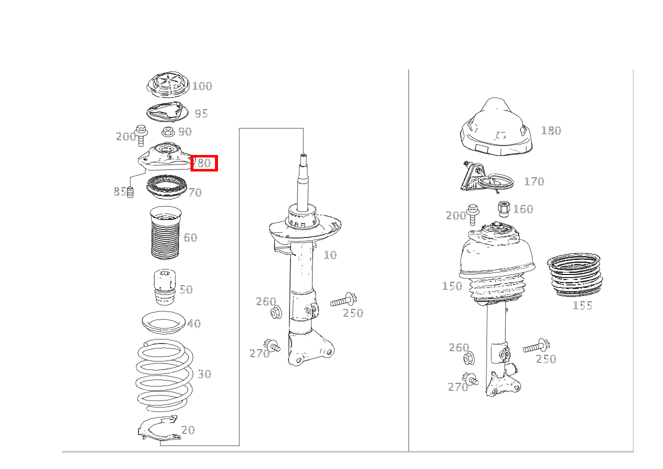 Stützlager FEDERBEIN AN KAROSSERIE, LINKS Mercedes-AMG CLS 63 4MATIC Shooting Brake 218 Stützlager FEDERBEIN AN KAROSSERIE, LINKS Mercedes-AMG CLS 63 4MATIC Shooting Brake 218