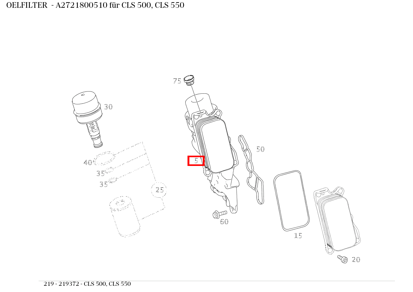 Ölfilter CLS 500, CLS 550 219 Ölfilter CLS 500, CLS 550 219