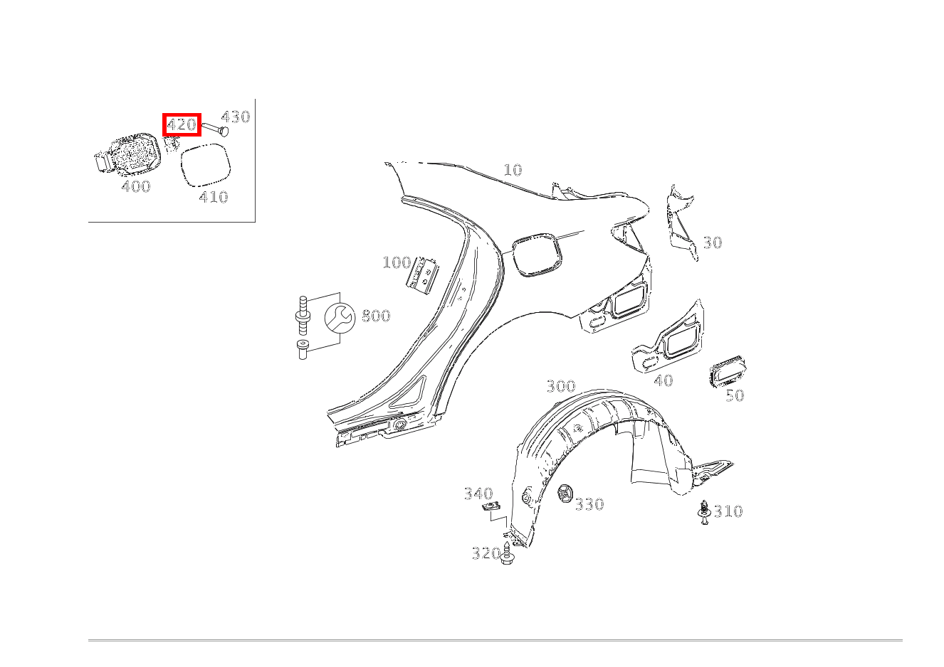 ZENTRALVERRIEGEL.STELLER TANKKLAPPE CLA 250 4MATIC Coupé 117