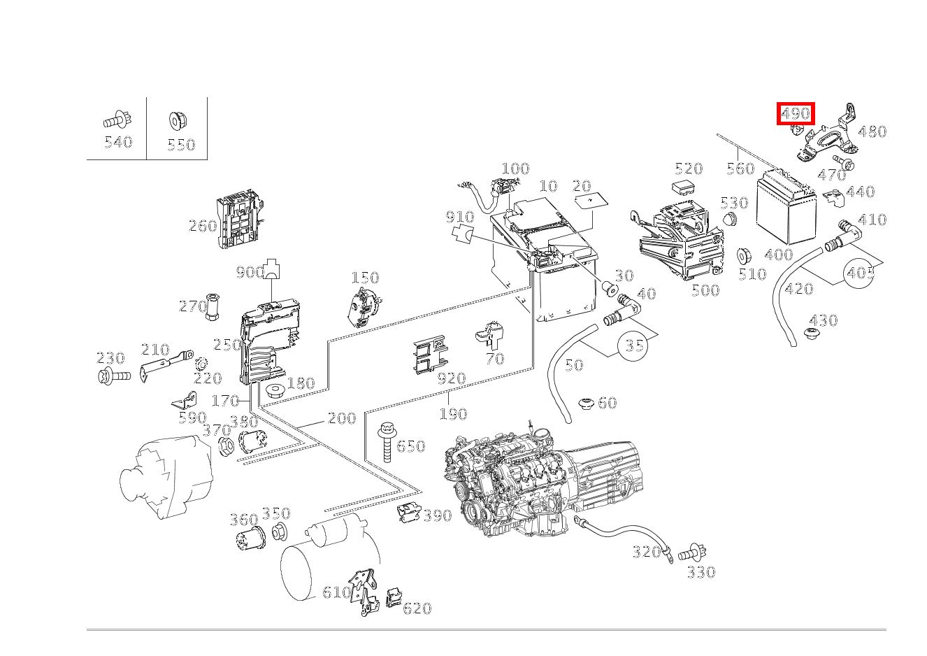KUNSTSTOFFMUTTER HALTER AN ERSATZRADMULDE E 500/550 CABR. 207