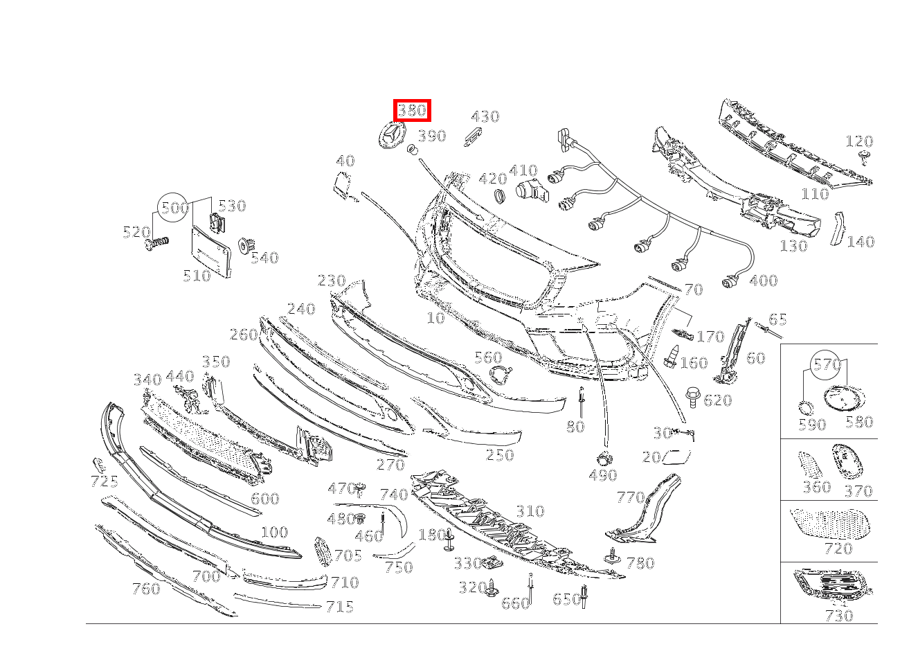 Firmenzeichen AN STOSSFAENGER C 200 4MATIC T-Modell 205