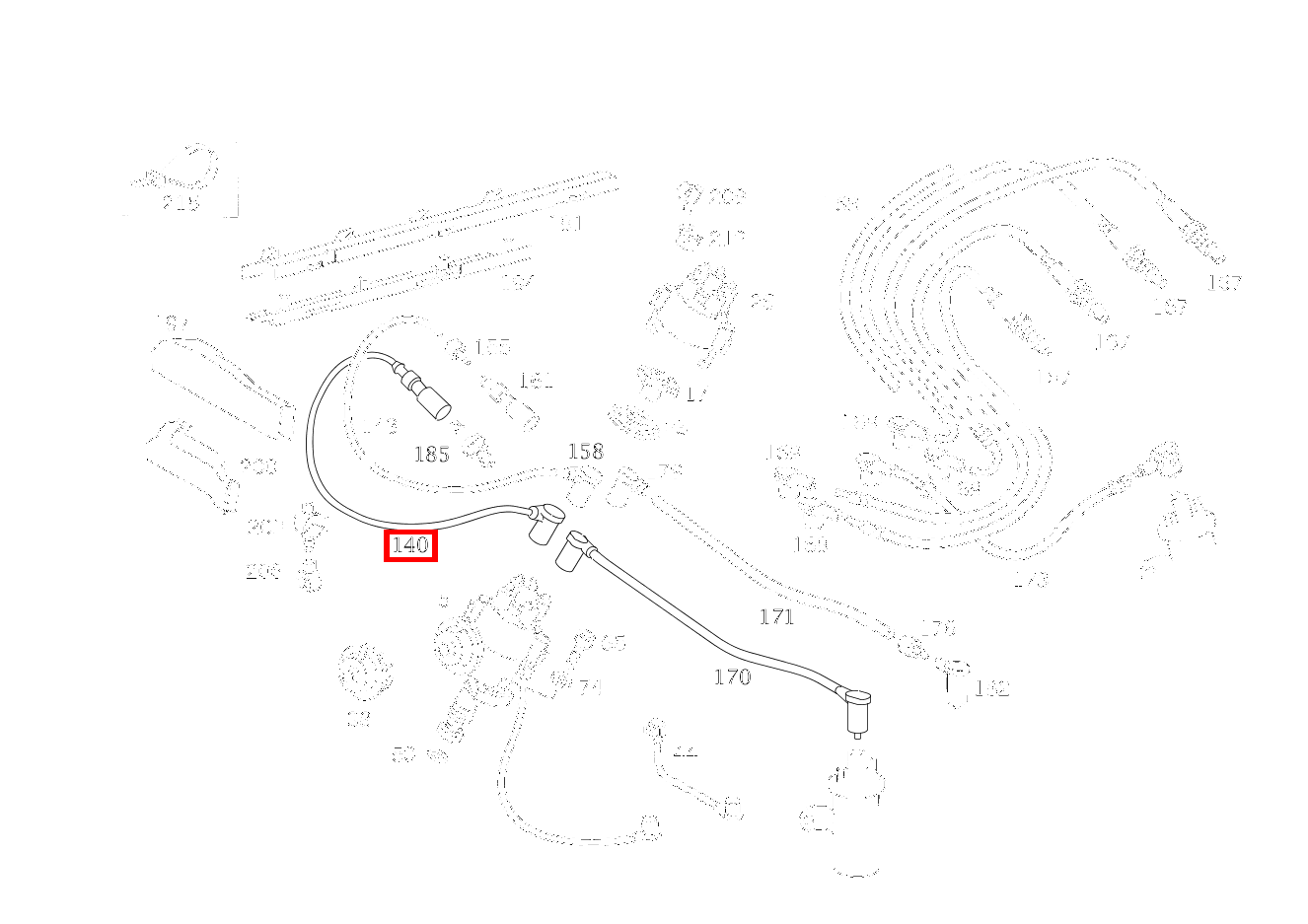 Zündkabel ZYLINDER No.3 230 GE ST. LG 460 Zündkabel ZYLINDER No.3 230 GE ST. LG 460