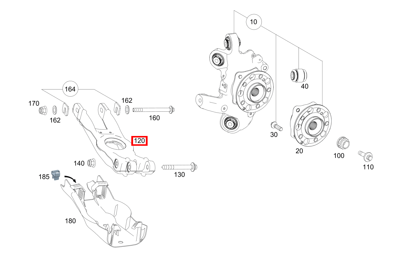 Federlenker Rechts Mercedes-AMG GT 53 4MATIC+ 290 Federlenker Rechts Mercedes-AMG GT 53 4MATIC+ 290