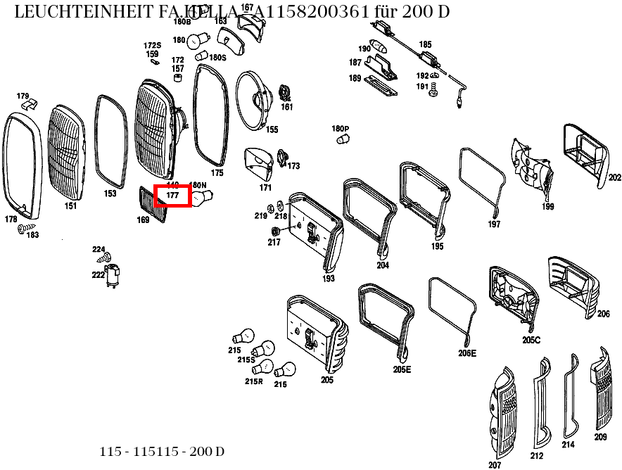Leuchteinheit FA.HELLA 200 D 115 Leuchteinheit FA.HELLA 200 D 115
