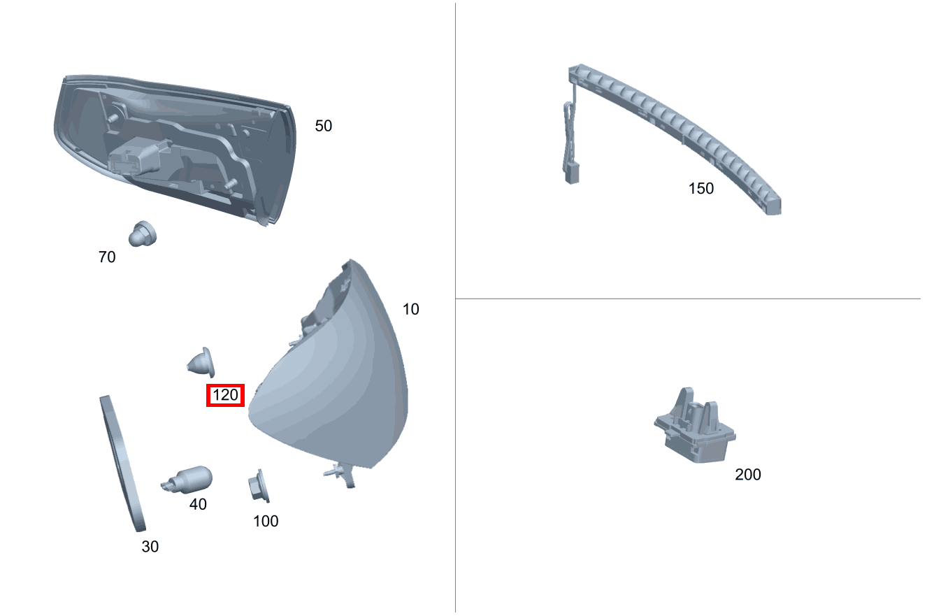 Elastomerlager BEFESTIGUNG SCHLUSSLEUCHTE RECHTS Mercedes-AMG E 63 S 4MATIC+ Limousine 213