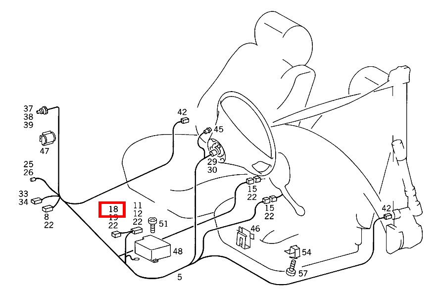 Steckhülsengehäuse STEUERGERAET FAHRER-AIRBAG; 12-PIN B 180 247 Steckhülsengehäuse STEUERGERAET FAHRER-AIRBAG; 12-PIN B 180 247
