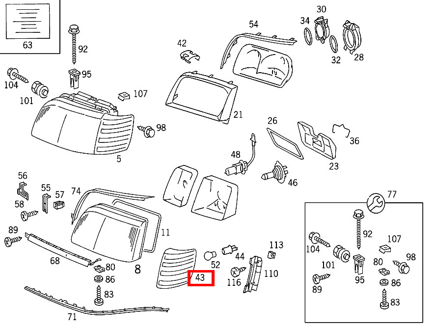 Blinkleuchte WEISS;LINKS S 350 Turbodiesel 140