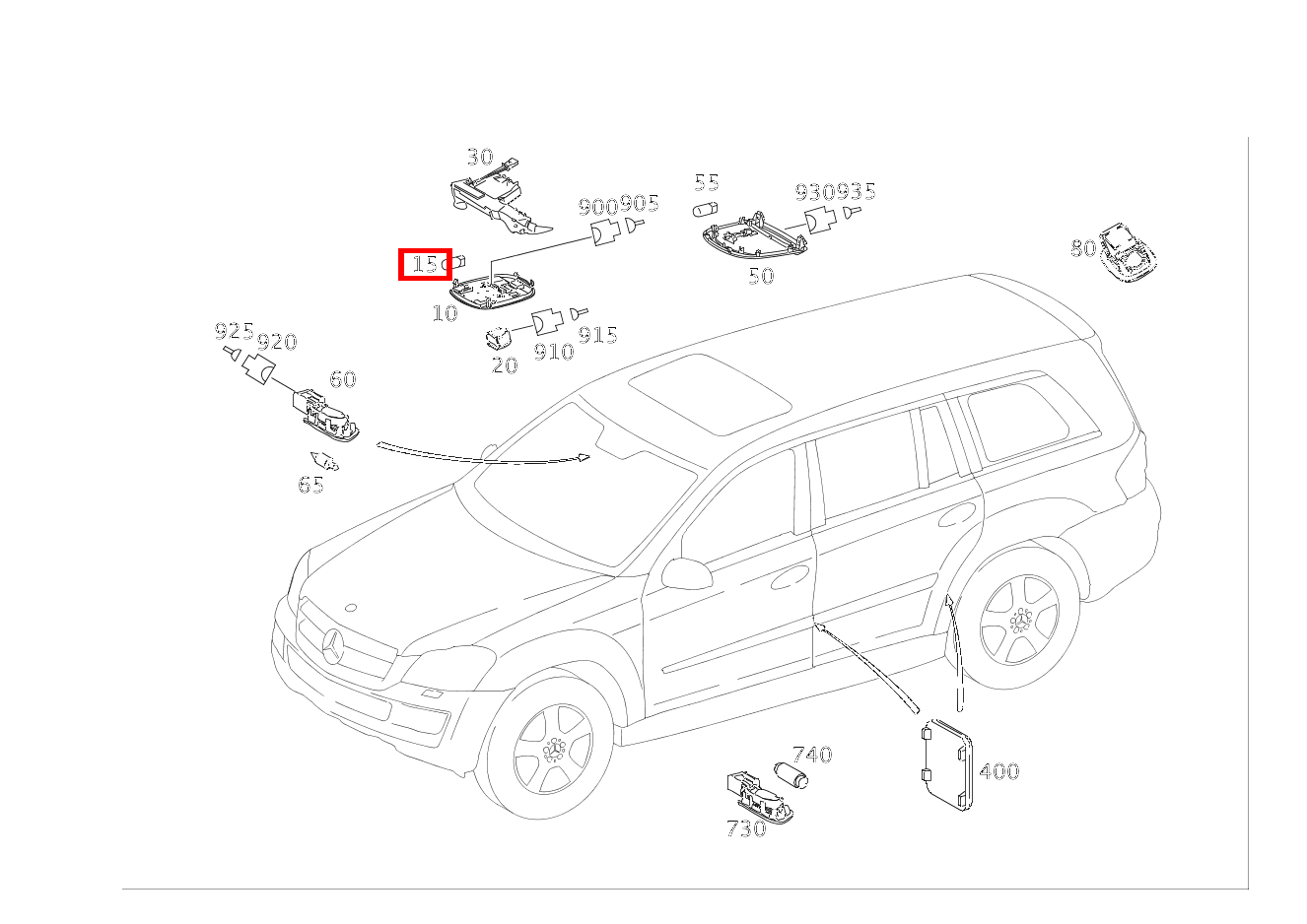 Glühlampe DACHBEDIENEINHEIT; 12V-5W GL 500 4MATIC Off-Roader 164 Glühlampe DACHBEDIENEINHEIT; 12V-5W GL 500 4MATIC Off-Roader 164