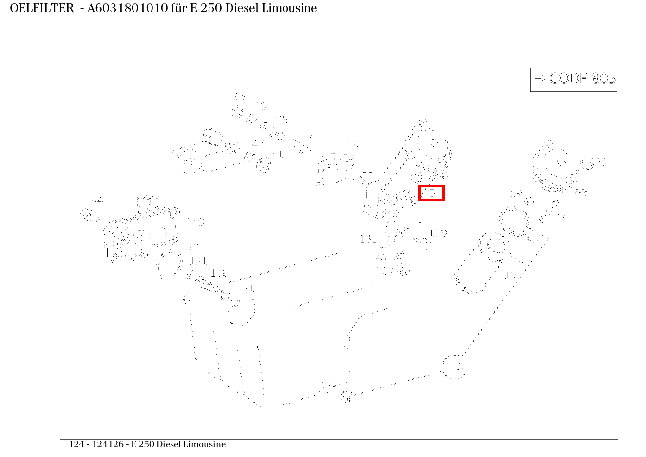 Ölfilter E 250 Diesel Limousine 124 Ölfilter E 250 Diesel Limousine 124