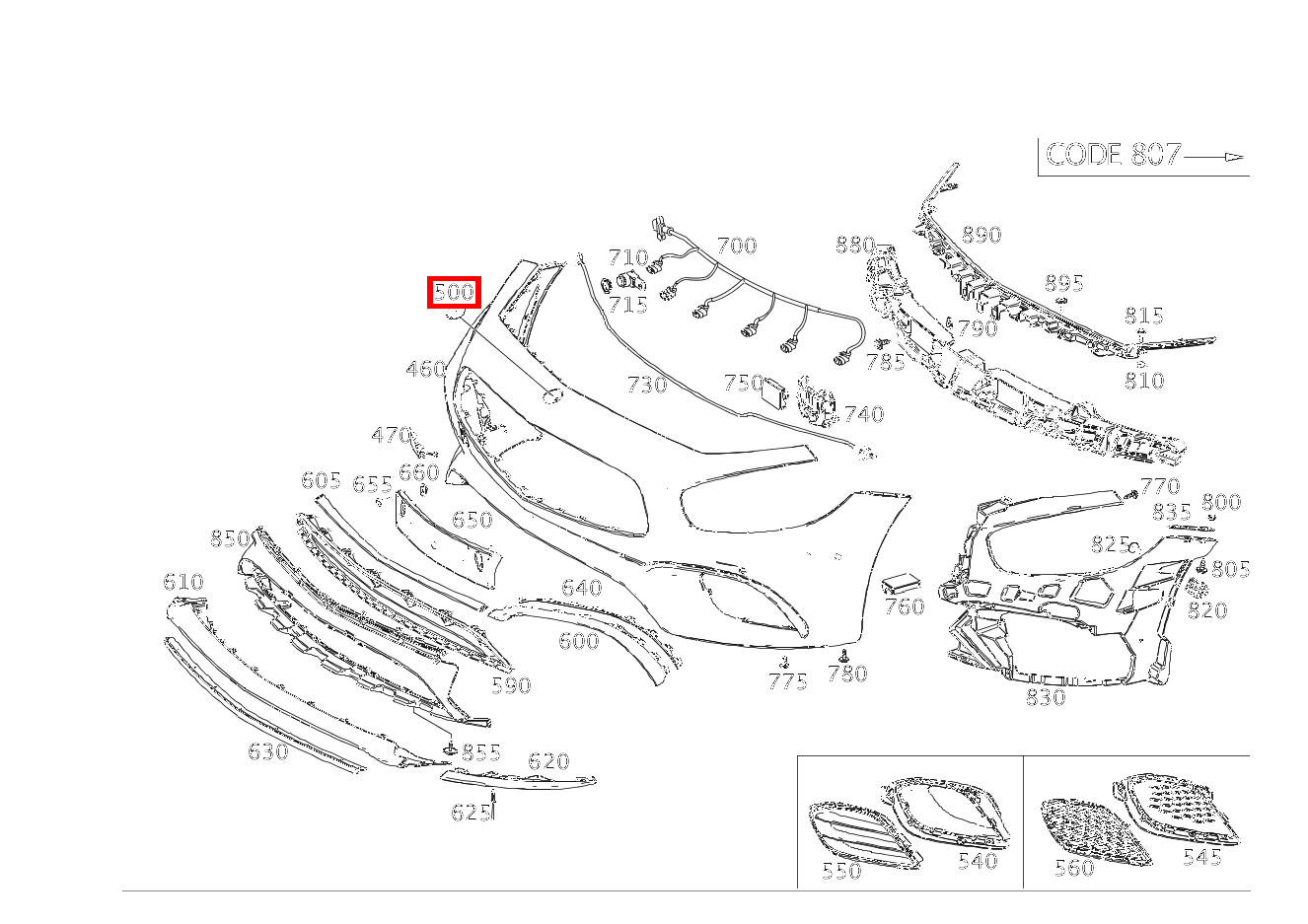 Firmenzeichen An Stoßfänger SL500 231 Firmenzeichen An Stoßfänger SL500 231
