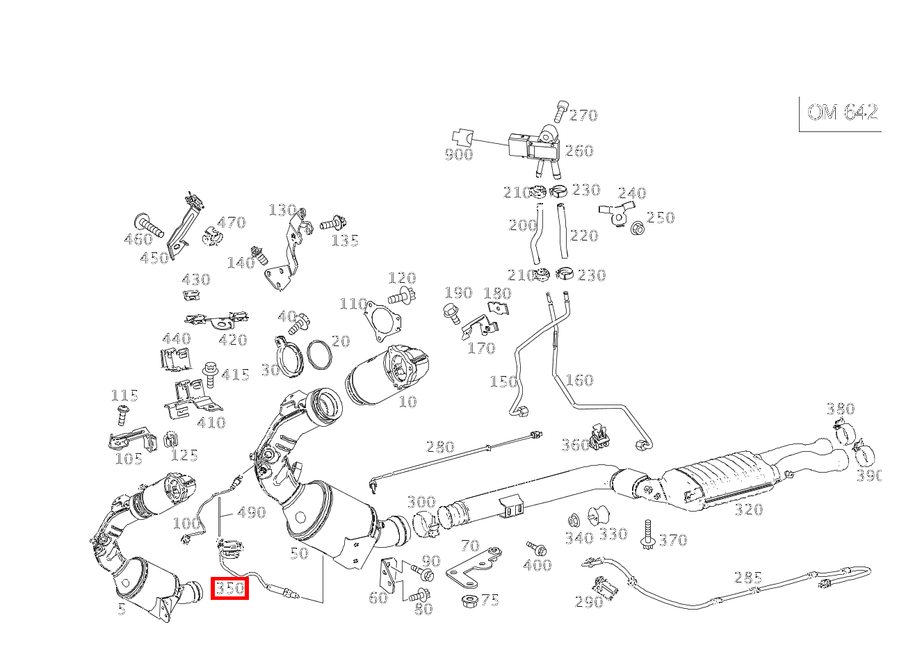 Nox-Sensor LINKS; 415mm E 350 d Cabriolet 253 Nox-Sensor LINKS; 415mm E 350 d Cabriolet 253