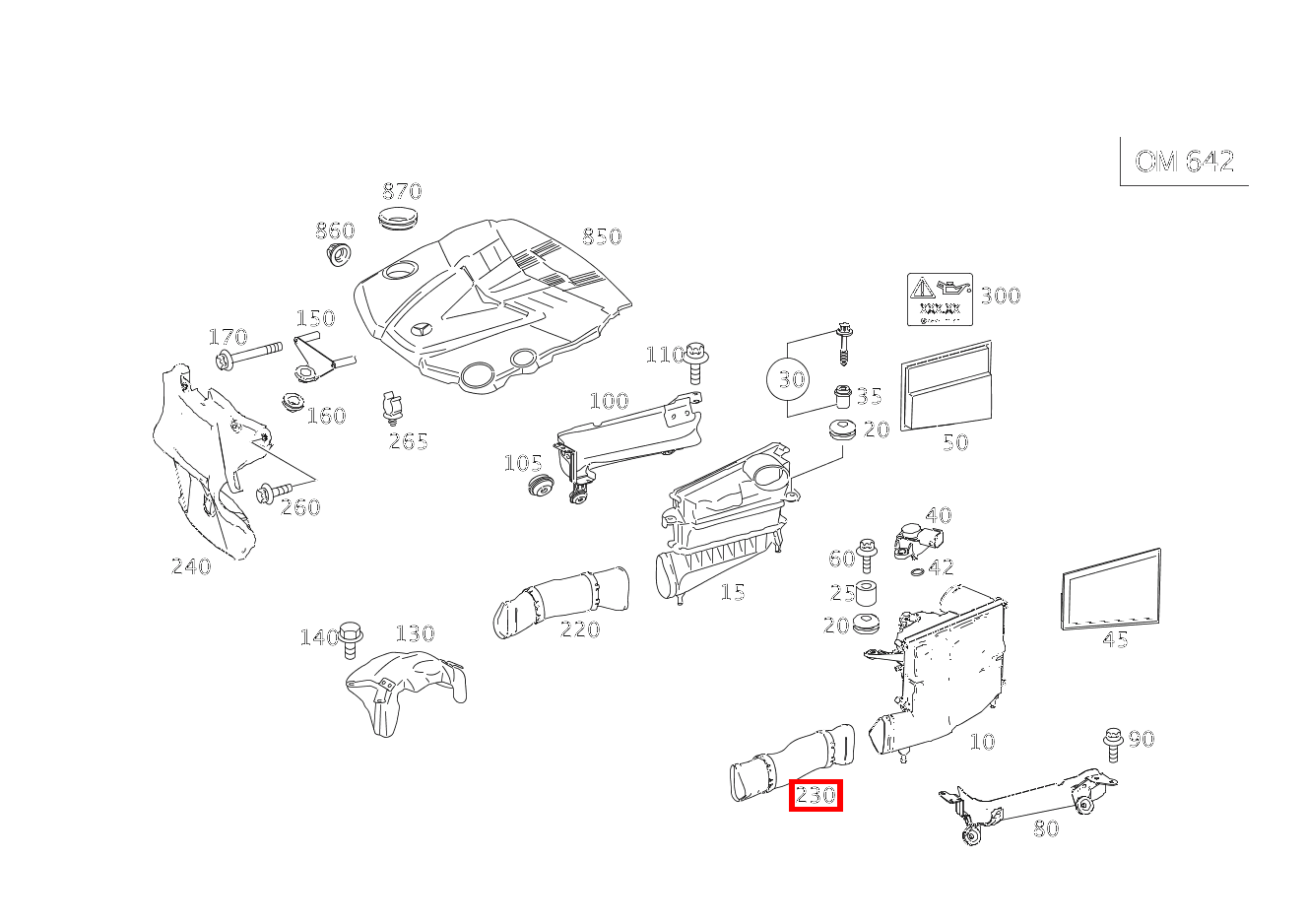 Ansaugleitung LINKS E 280 CDI T-Modell 213