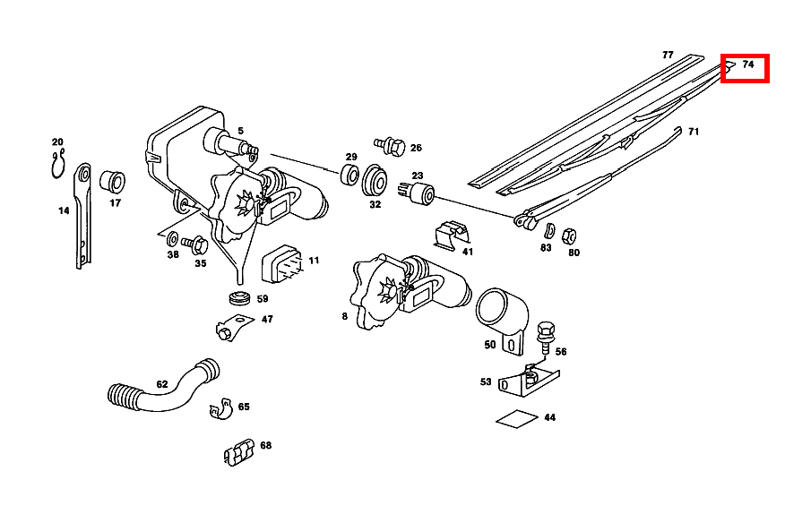 Wischerblatt SCHEIBENWISCHER RUECKWANDTUER 230 T 123