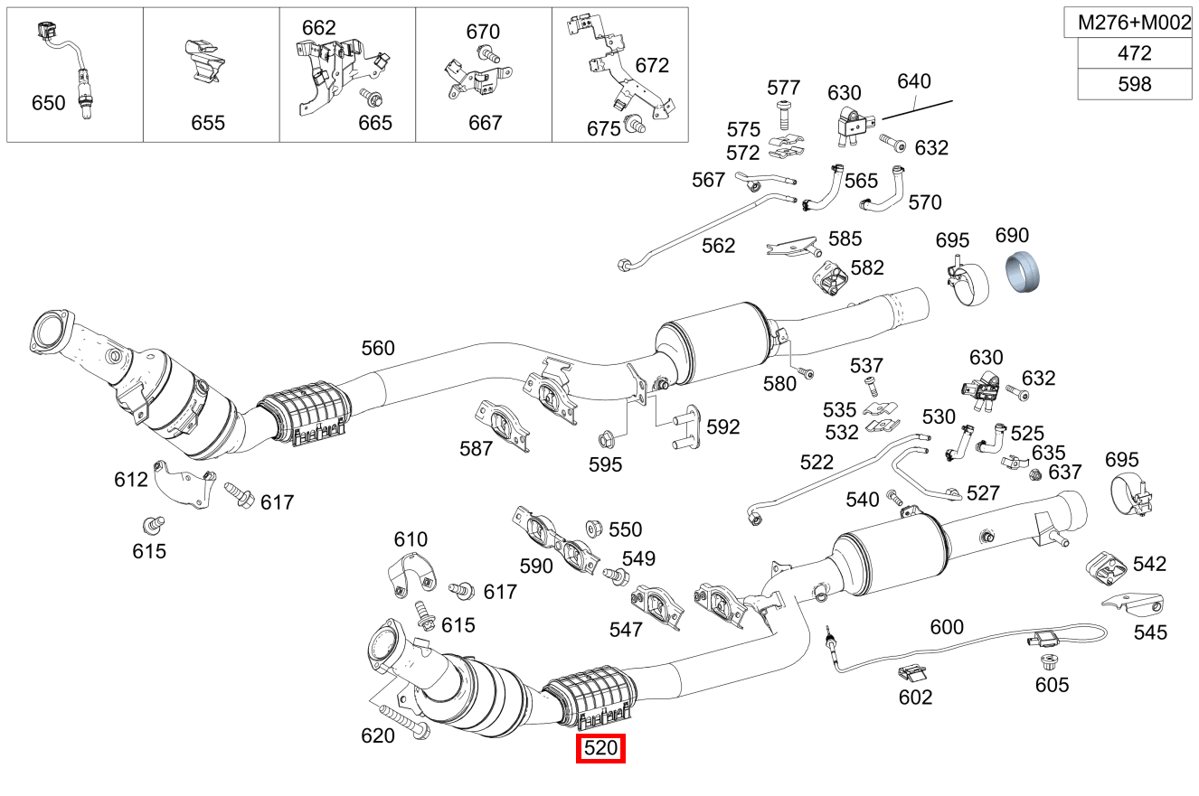 ABGASLEITUNG VOLLSTAENDIG Links S 560 e Limousine lang BCA 222