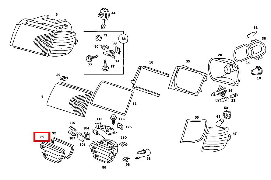 STREUSCHEIBE LINKS 420 SEC COUPE mit Automatic 126 STREUSCHEIBE LINKS 420 SEC COUPE mit Automatic 126