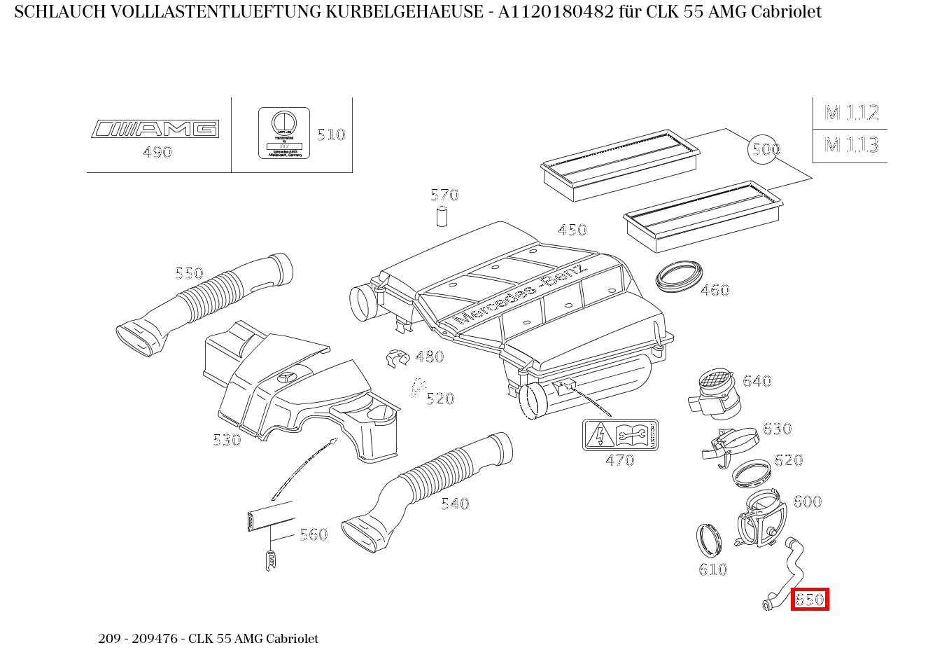 Schlauch VOLLLASTENTLUEFTUNG KURBELGEHAEUSE CLK 55 AMG Cabriolet 209 Schlauch VOLLLASTENTLUEFTUNG KURBELGEHAEUSE CLK 55 AMG Cabriolet 209