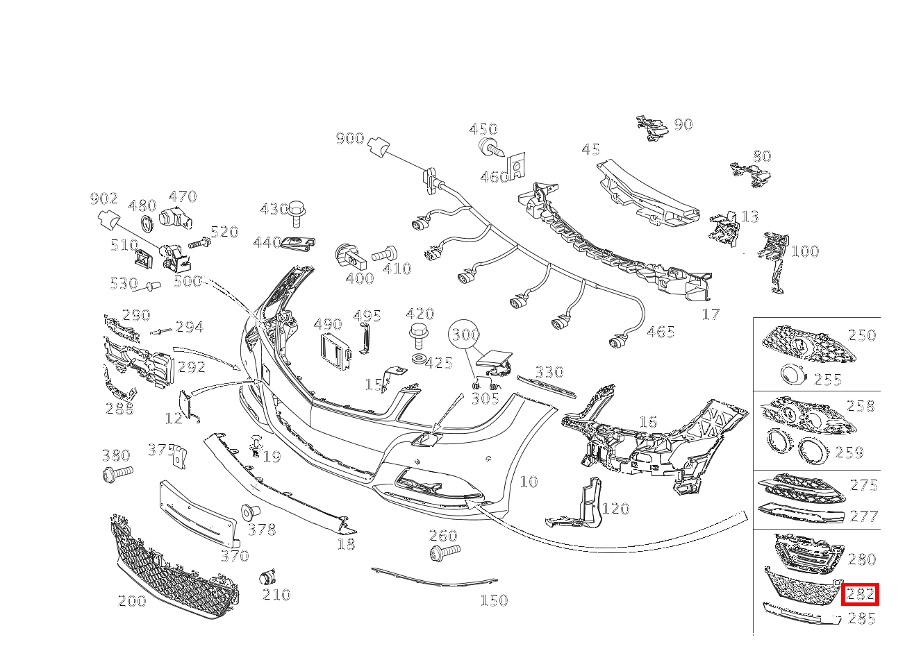 Berjalan Entlüftungsgitter Für Mercedes X204 2009-2015 - Links & Rechts Schwarz