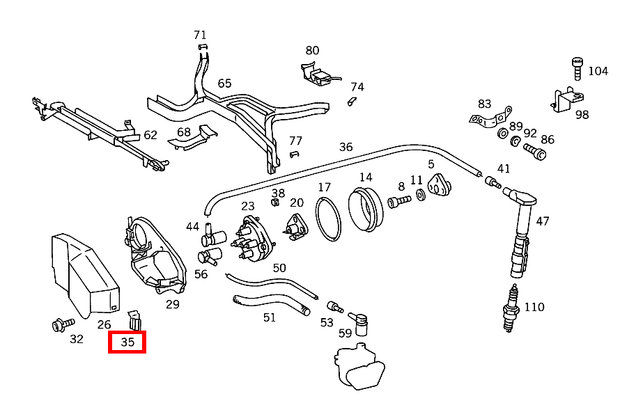 Sicherung LINKS für E 124, SL 129, S 140-Klasse kaufen