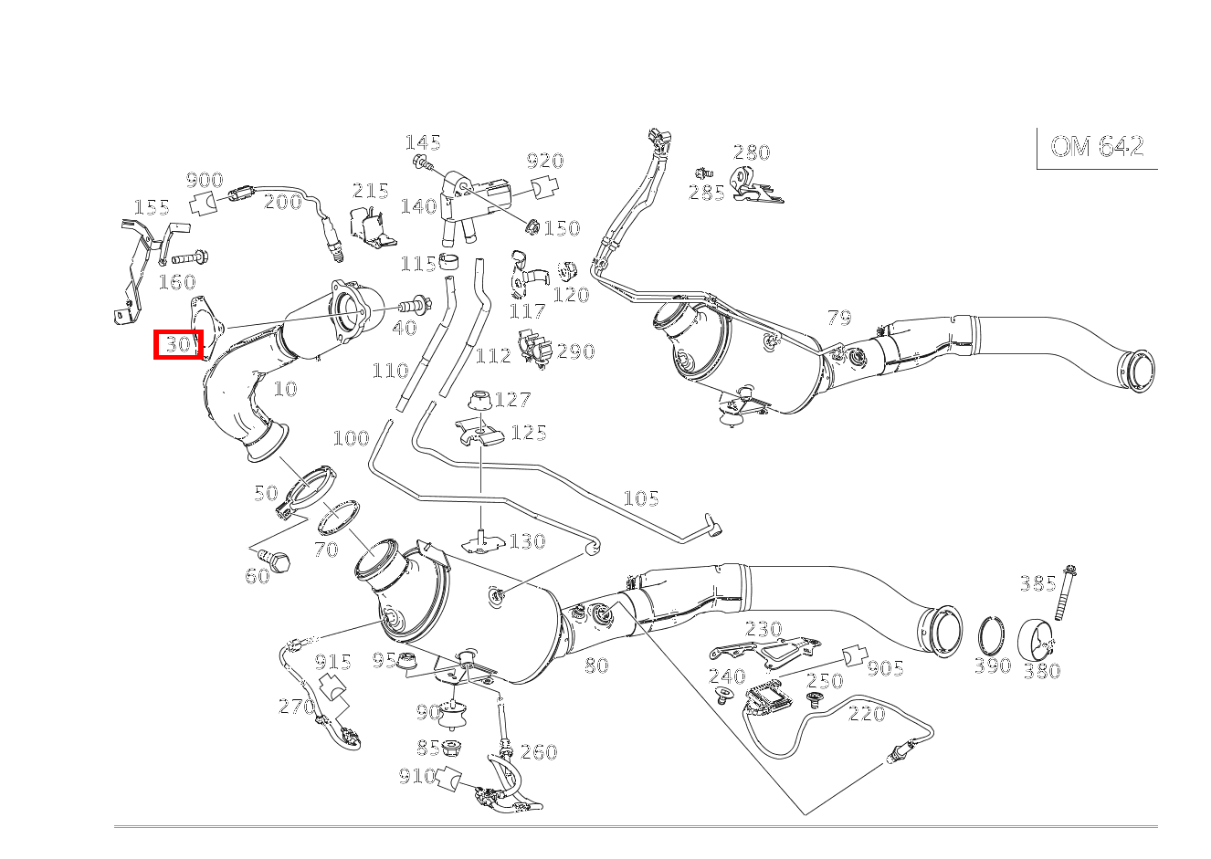 Flanschdichtung Abgaseingangsmodul an Abgasturbolader EQC 400 4MATIC 293 Flanschdichtung Abgaseingangsmodul an Abgasturbolader EQC 400 4MATIC 293