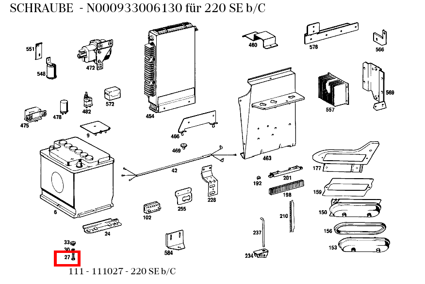 Schraube 220 SE b/C 111