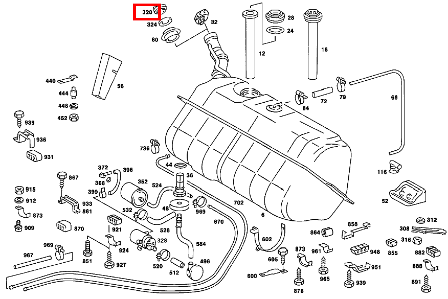 Tankverschluss 450 SEL 116 Tankverschluss 450 SEL 116