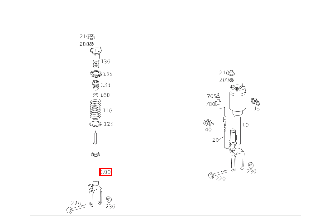 Stossdämpfer VORDERACHSE ML 350 4M BCA 164