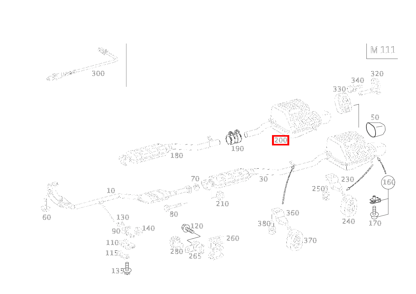 Abgasleitung HINTEN CL 200 KOMP 203