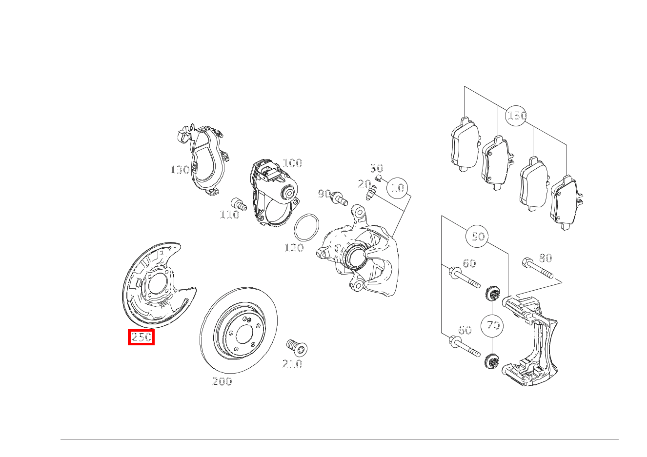 Bremsabdeckblech Rechts A 180 245