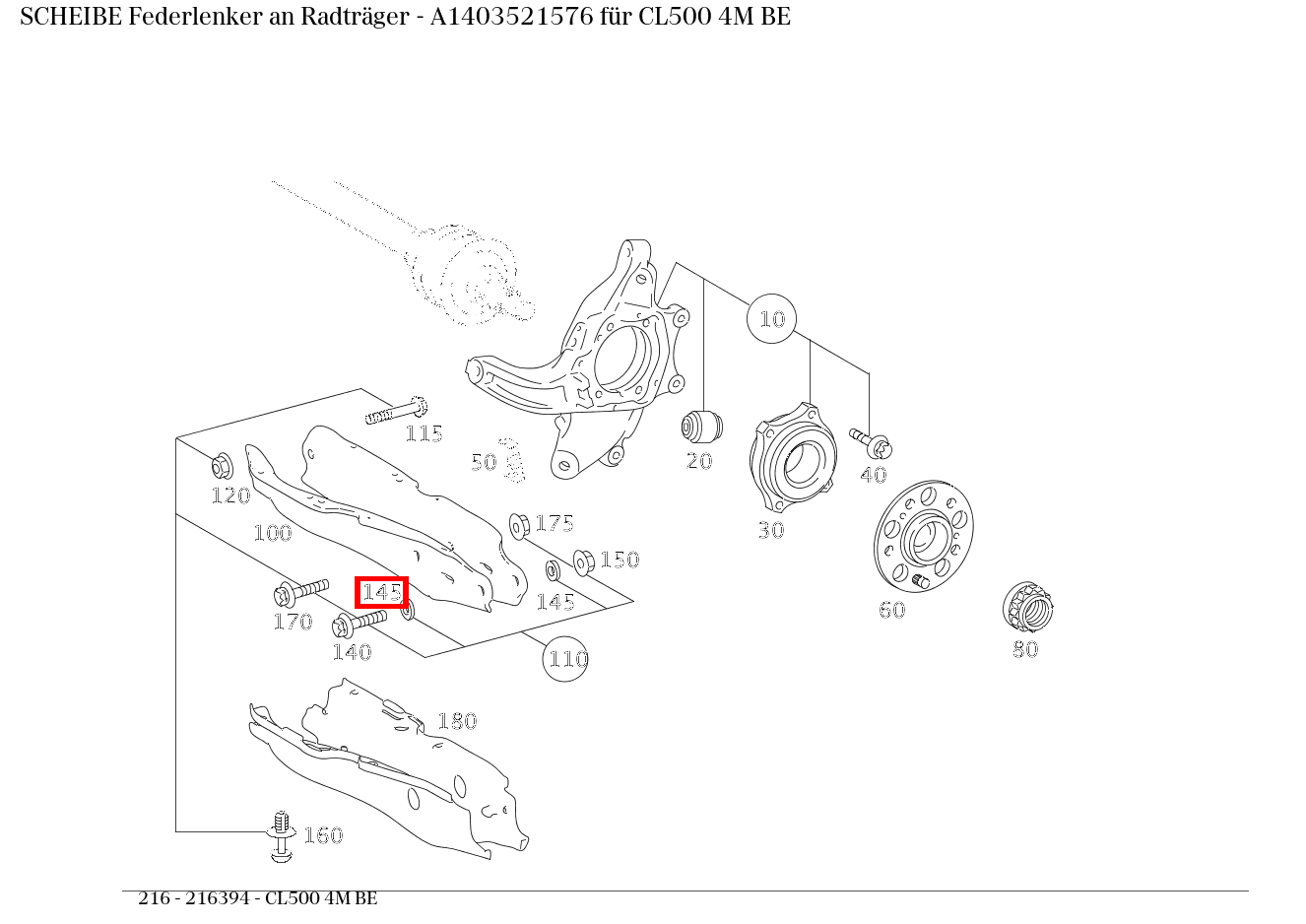 Scheibe Federlenker an Radträger CL500 4M BE 216 Scheibe Federlenker an Radträger CL500 4M BE 216