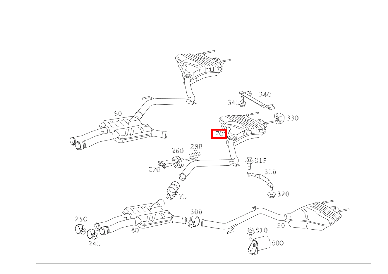 ABGASLEITUNG HINTEN HINTEN RECHTS S 400 LANG HYBRID 221