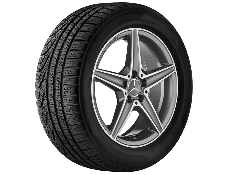 Original AMG 18 Zoll AMG 5-Speichen-Rad titangrau glanzgedreht mit 