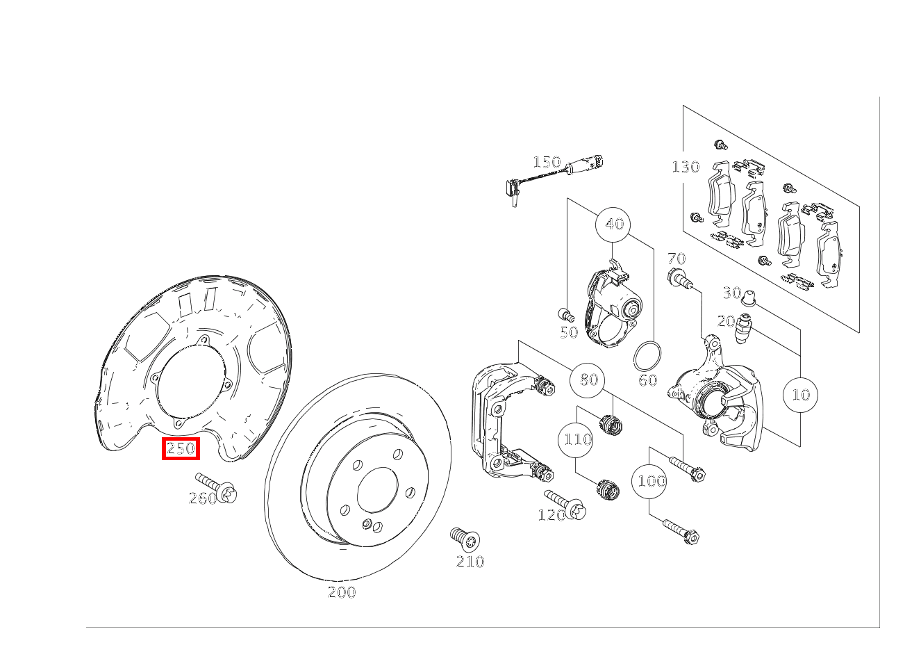 Bremsabdeckblech Links Mercedes-AMG GLE 63 S 4MATIC Coupé 292 Bremsabdeckblech Links Mercedes-AMG GLE 63 S 4MATIC Coupé 292