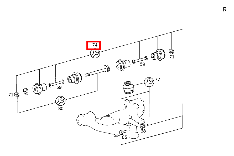 Reparatursatz QUERLENKER UNTEN AN RAHMEN B 180 247 Reparatursatz QUERLENKER UNTEN AN RAHMEN B 180 247