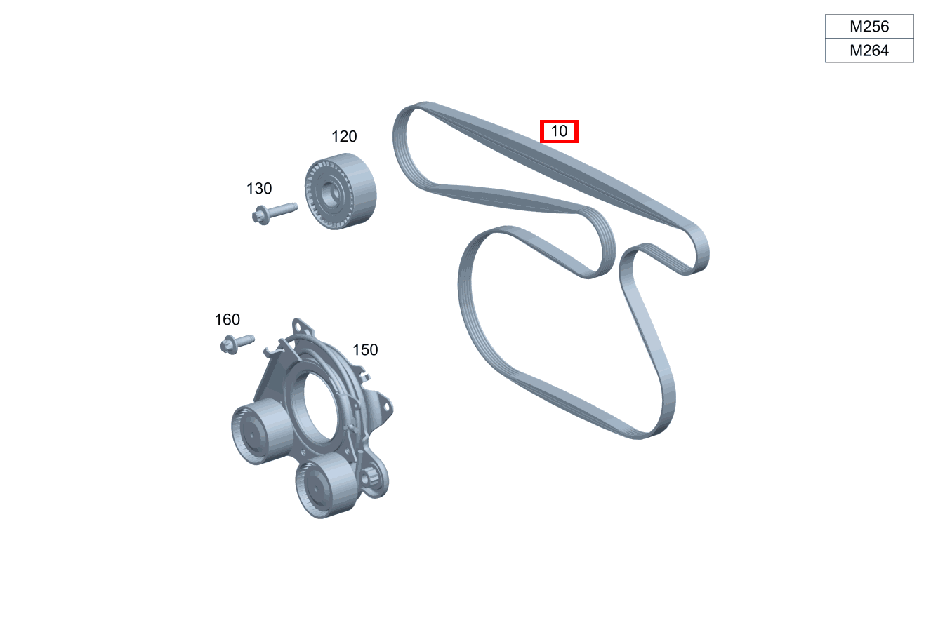 Keilrippenriemen 25.04X1196MM E 200 4MATIC T-Modell 213