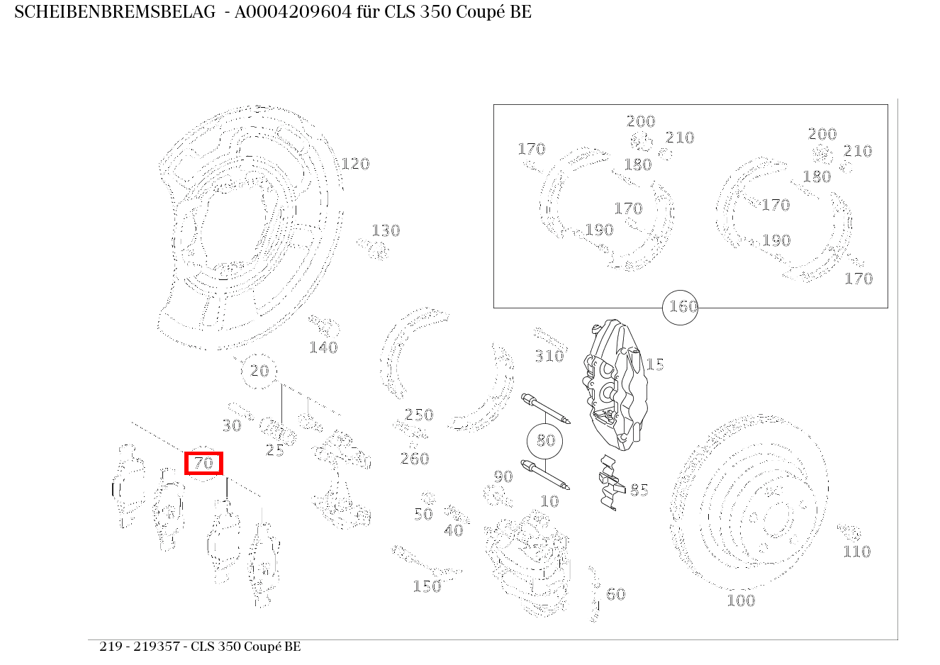 Scheibenbremsbelag CLS 350 Coupé BE 219 Scheibenbremsbelag CLS 350 Coupé BE 219