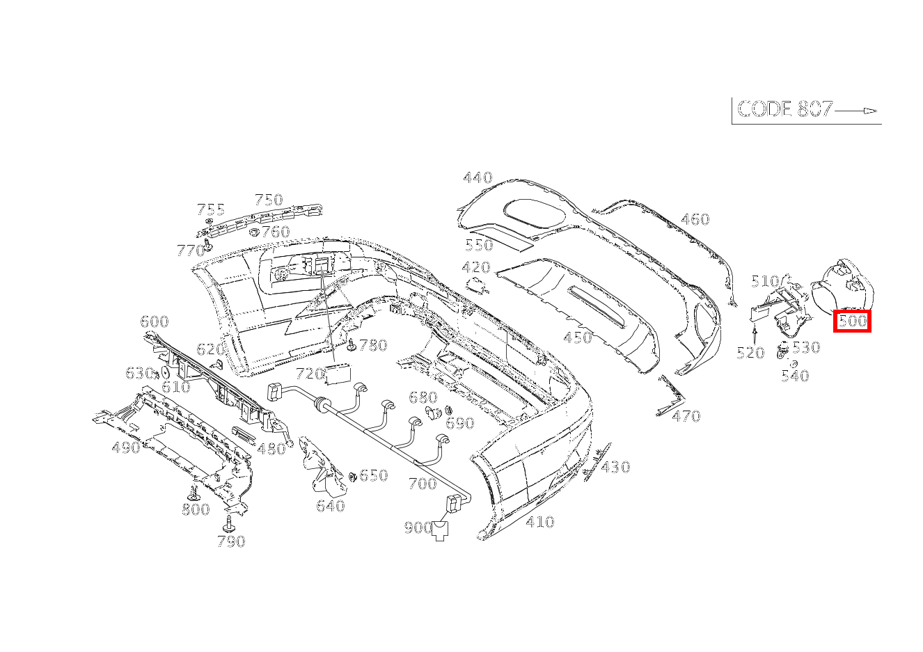 Endrohrblende Links SL500 231