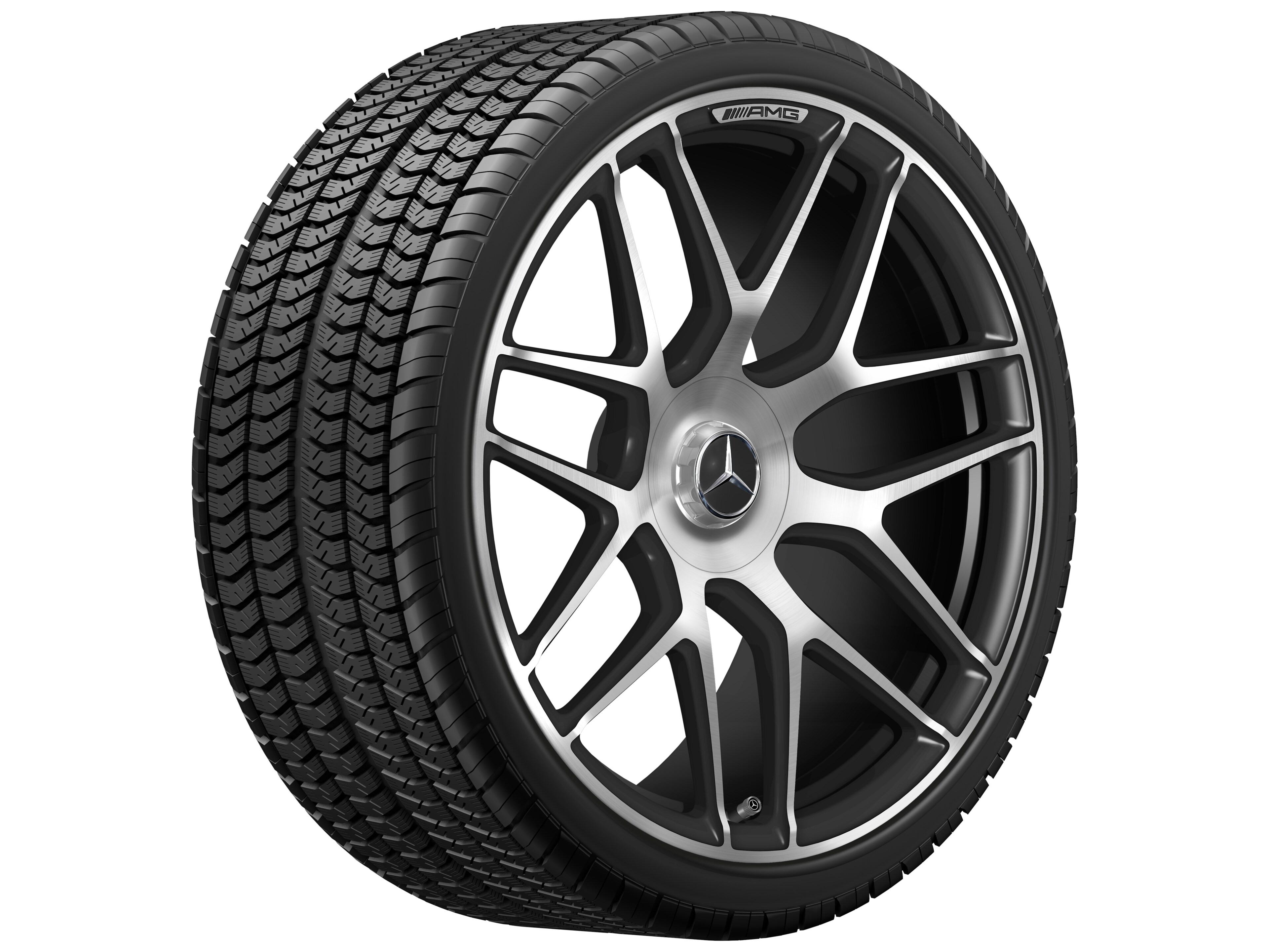 Mercedes-Benz - AMG Schmiederad Kreuzspeichen-Design, 21 Zoll, 10 J x 21 ET 30, schwarz matt