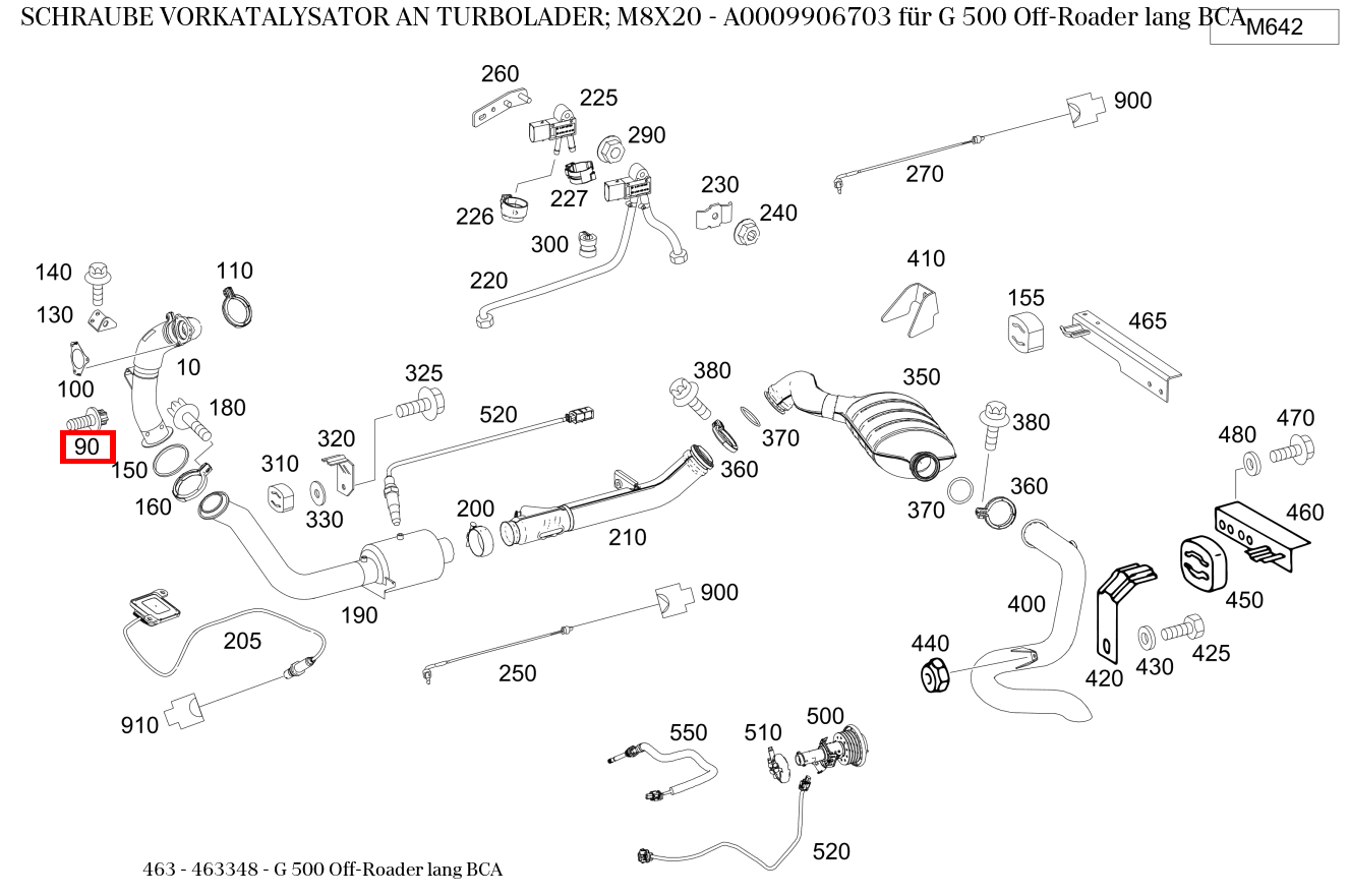 Schraube VORKATALYSATOR AN TURBOLADER; M8X20 G 500 Off-Roader lang BCA 463 Schraube VORKATALYSATOR AN TURBOLADER; M8X20 G 500 Off-Roader lang BCA 463