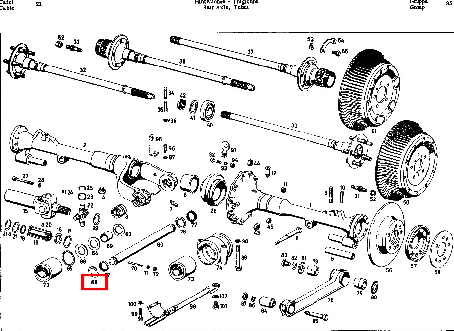 Abstandsring GUMMILAGER AN LAGERBOLZEN VORN 300 SL 198