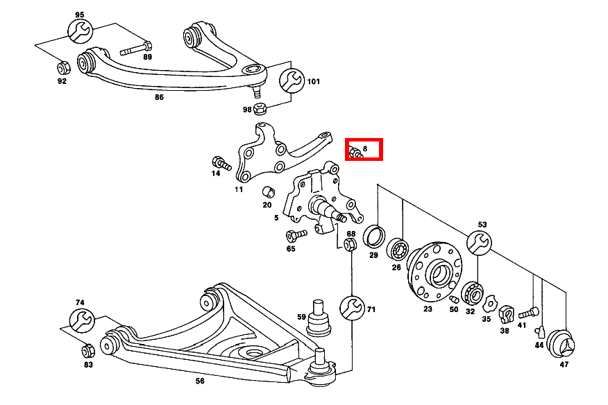 Bolzen LENKANSCHLAG 560 SL 107 Bolzen LENKANSCHLAG 560 SL 107
