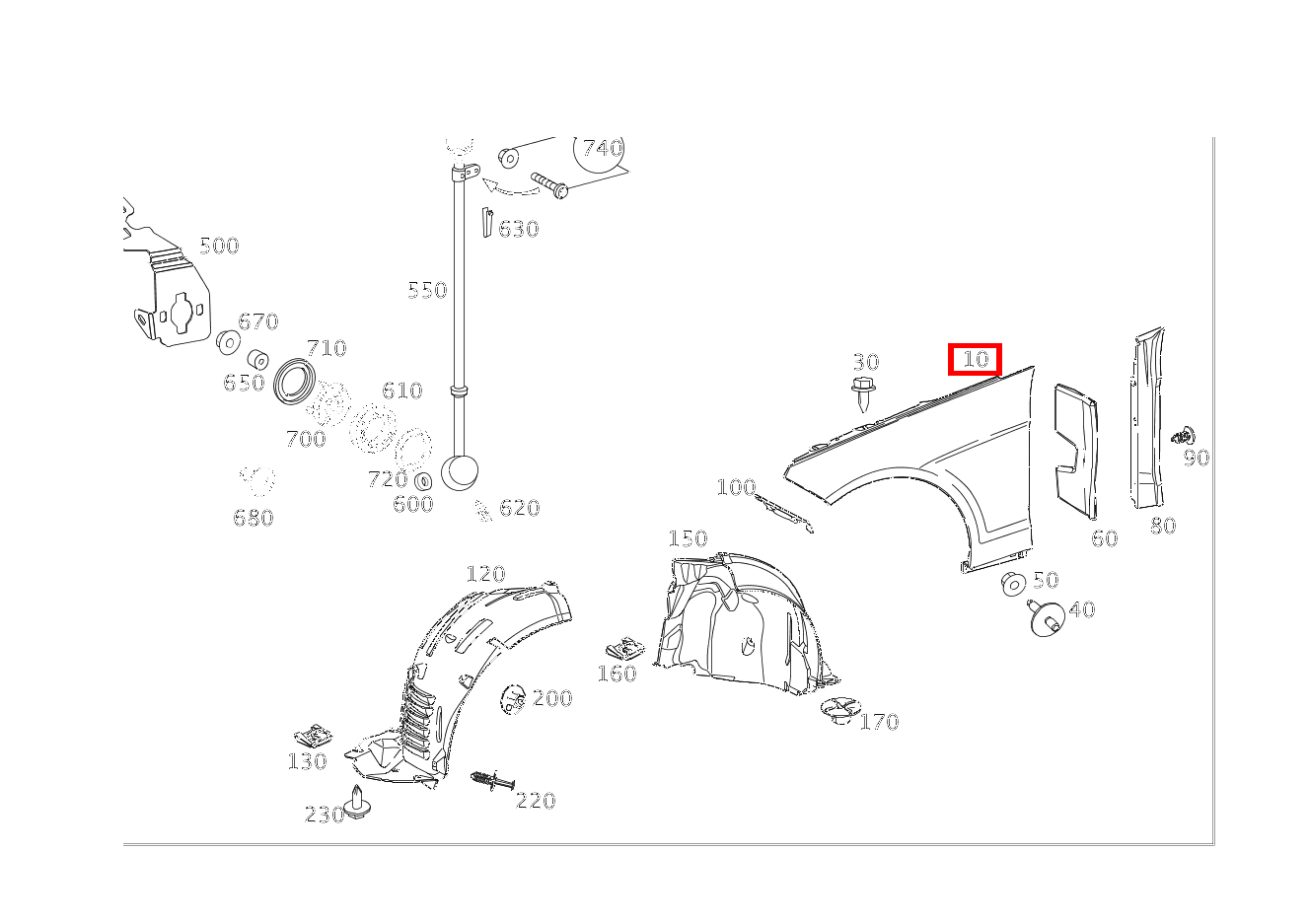 Kotflügel Vorne Rechts E 220 CDI T-Modell 253 Kotflügel Vorne Rechts E 220 CDI T-Modell 253