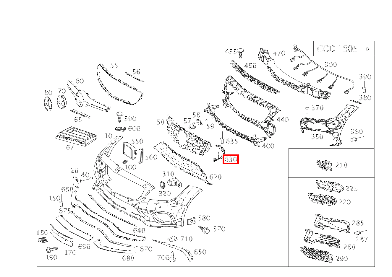 Luftführungssegment LUFTFUEHRUNG RECHTS Mercedes-AMG CLS 63 4MATIC Shooting Brake 218