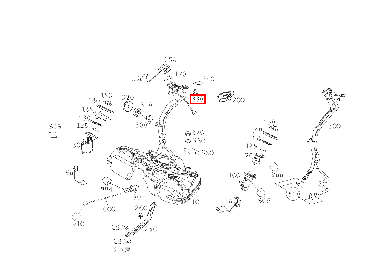 Kombi-Schraube Halter links und rechts für C 204, E 207, G 463 