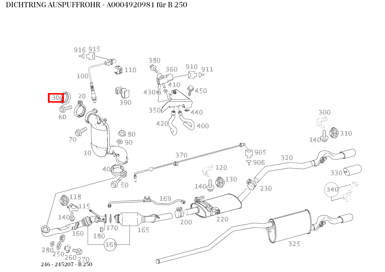 Dichtring AUSPUFFROHR B 250 246 Dichtring AUSPUFFROHR B 250 246