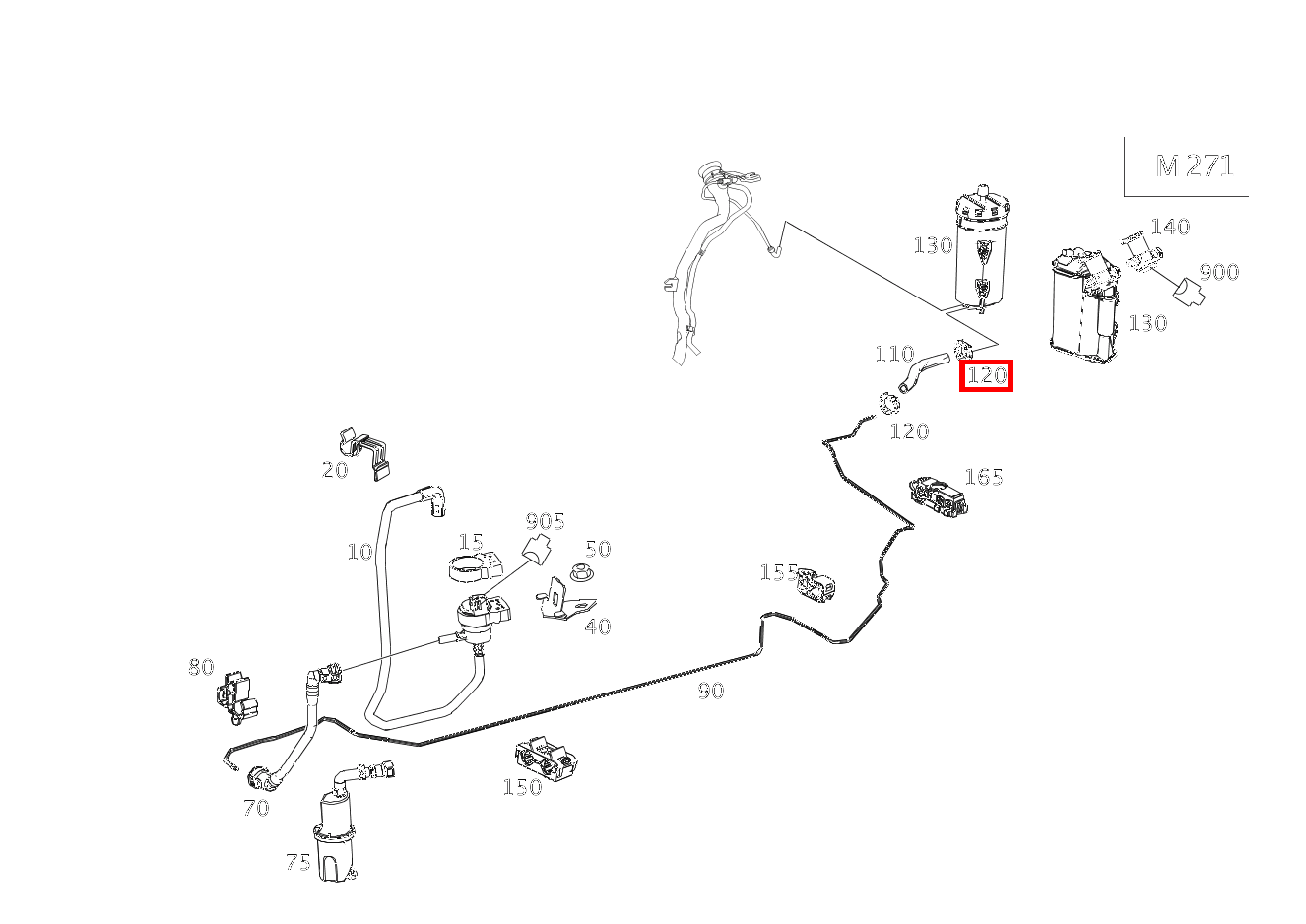 Schelle SCHLAUCH AN AKTIVKOHLEFILTER UND REGENERIERLEITUNG; 15.5-17.5 MM E200TCGI BLUE EFF 212