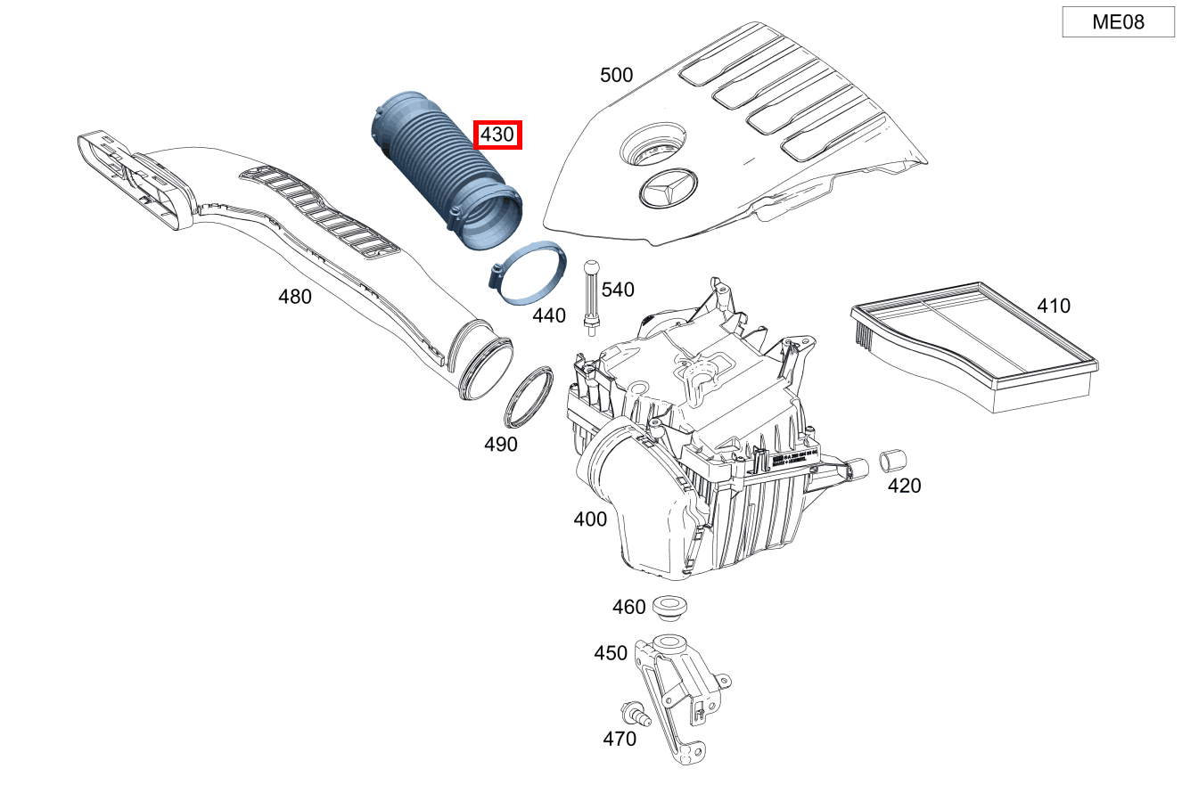 ANSAUGSCHLAUCH CLA 250 e Shooting Brake 118 ANSAUGSCHLAUCH CLA 250 e Shooting Brake 118