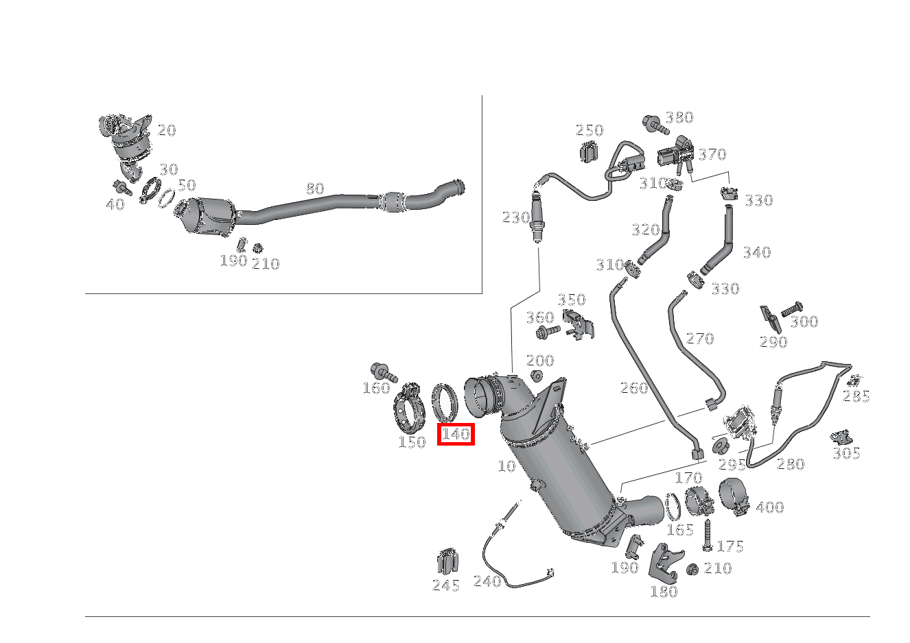 DICHTRING ABGASANLAGE KATALYSATOR AN TURBOLADER SLK/SLC 250 B /D 172