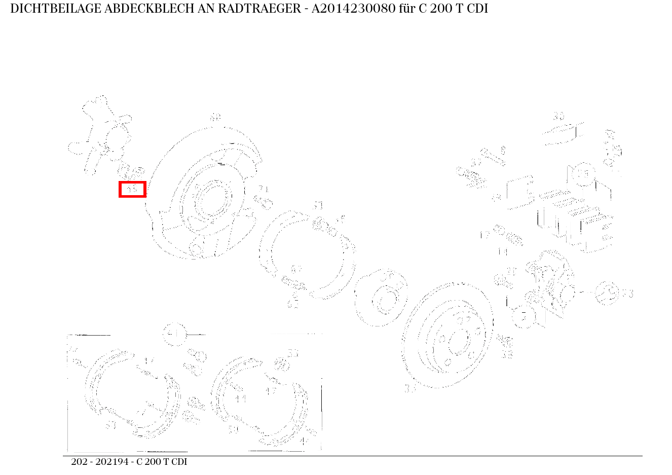 Dichtbeilage ABDECKBLECH AN RADTRAEGER C 200 T CDI 202